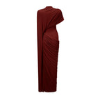 Fenella Asymmetrical Draped Cape & Dress Matching Set Sleeveless Maxi Yellow