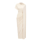 Fenella Asymmetrical Draped Cape & Dress Matching Set Sleeveless Maxi Yellow