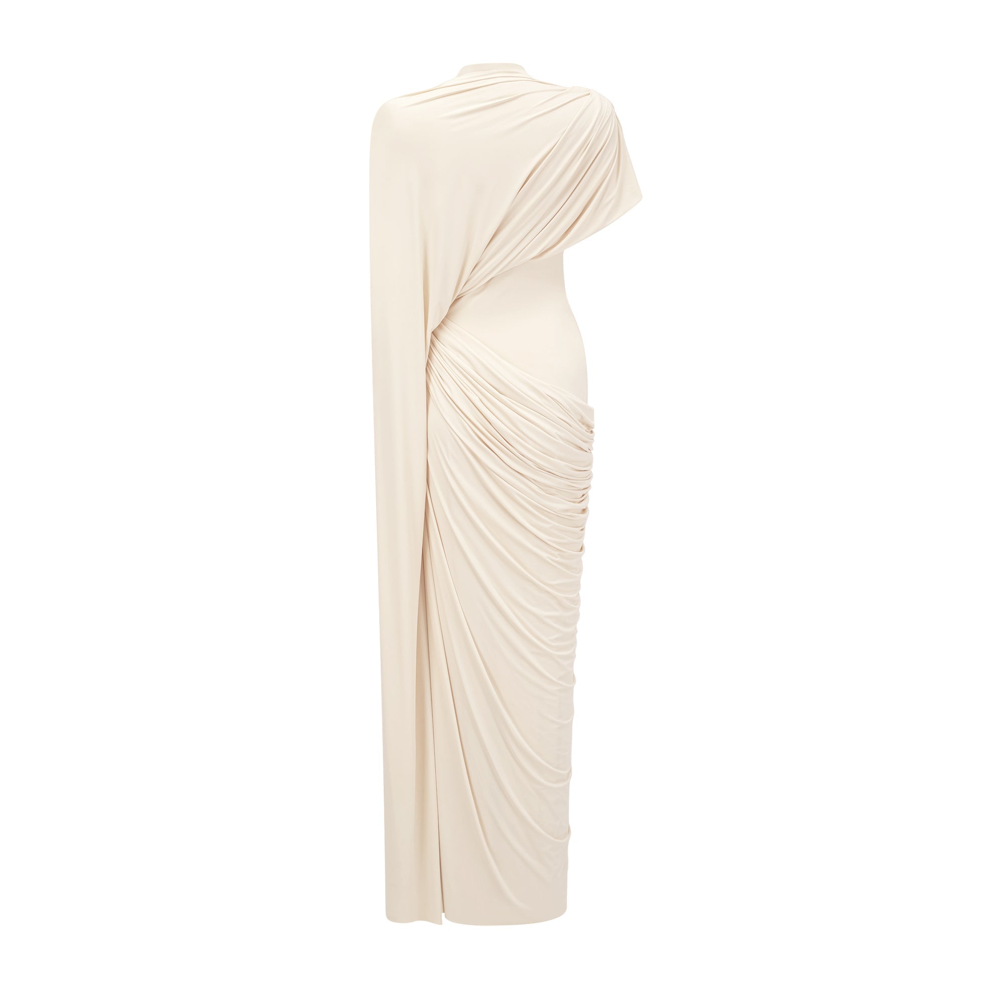 Fenella Asymmetrical Draped Cape & Dress Matching Set Sleeveless Maxi Yellow