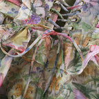 Juliette Floral Print Pleated Mini Dress Spaghetti Strap Tiered Detail Pink