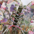Juliette Floral Print Pleated Mini Dress Spaghetti Strap Tiered Detail Pink