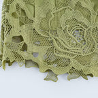 Inès Lace Floral Embroidered Midi Dress Off-Shoulder Cut-Out Detail Green