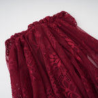Stefania Floral Lace Maxi Gown One Shoulder High Slit Detail Red