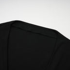 Anaïs Open-Front Gathered Top V-Neck Long Sleeve Boned Design Detail Black