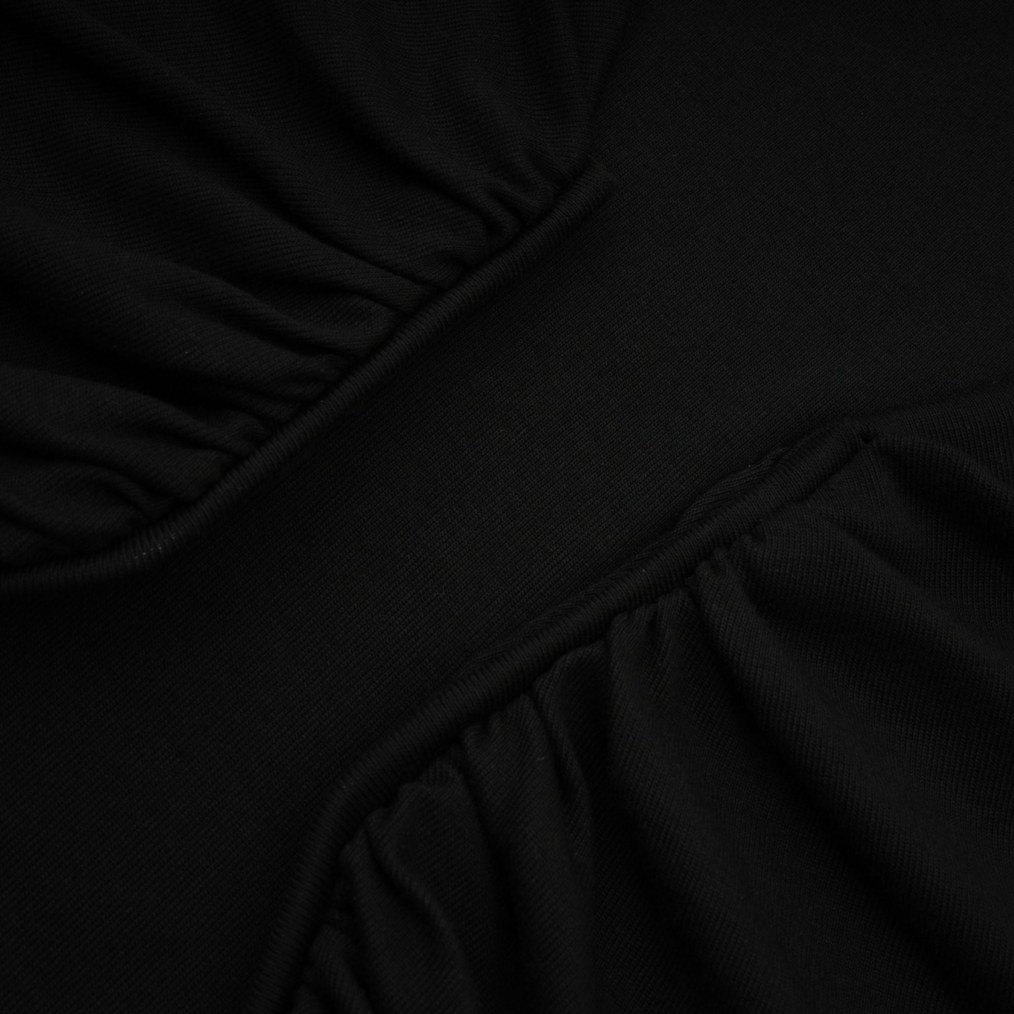 Anaïs Open-Front Gathered Top V-Neck Long Sleeve Boned Design Detail Black