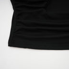 Anaïs Open-Front Gathered Top V-Neck Long Sleeve Boned Design Detail Black