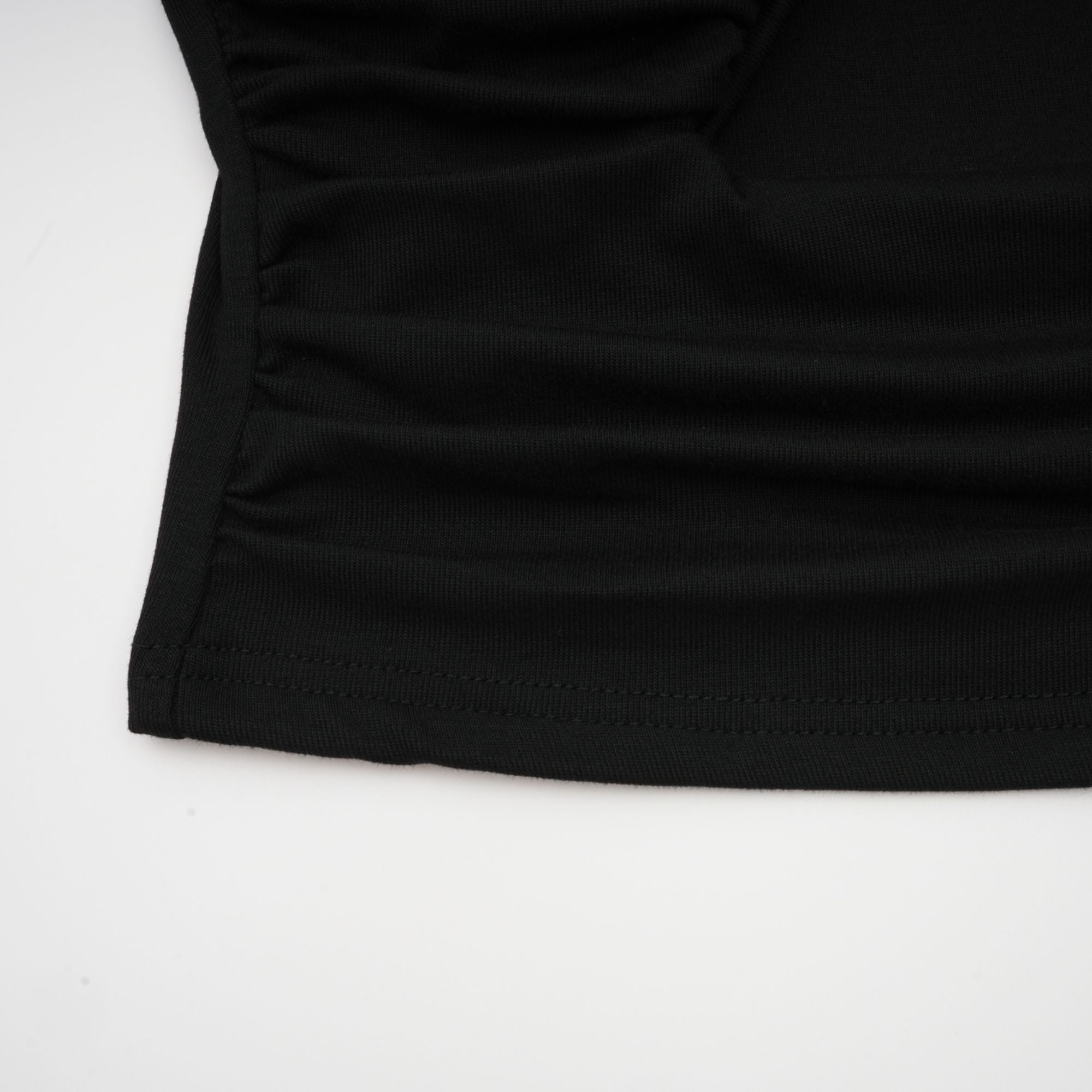 Anaïs Open-Front Gathered Top V-Neck Long Sleeve Boned Design Detail Black