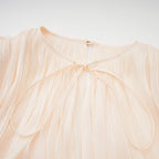 Eugénie Fully Pleated Ruffled Mini Dress Long Sleeve Neutral