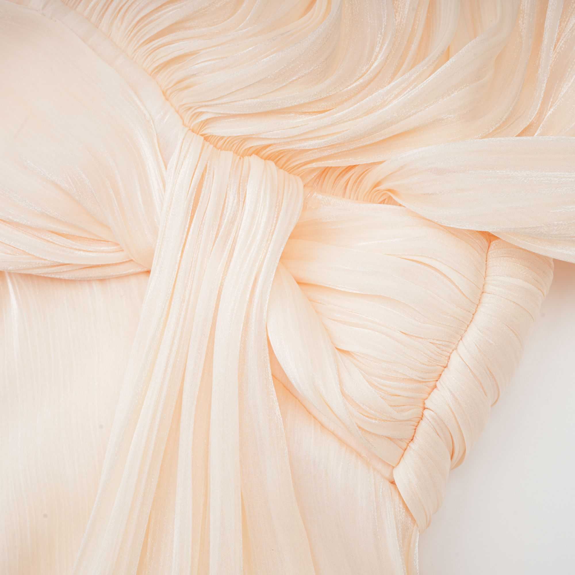 Eugénie Fully Pleated Ruffled Mini Dress Long Sleeve Neutral