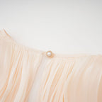 Eugénie Fully Pleated Ruffled Mini Dress Long Sleeve Neutral