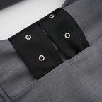 Thérèse Belted Waist Blazer Long Sleeve Buttoned Cuffs Detail Grey