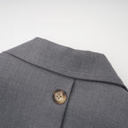 Thérèse Belted Waist Blazer Long Sleeve Buttoned Cuffs Detail Grey