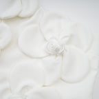 Liane Floral Off-Shoulder Mini Dress Sleeveless Asymmetrical Faux-Flower Detail White