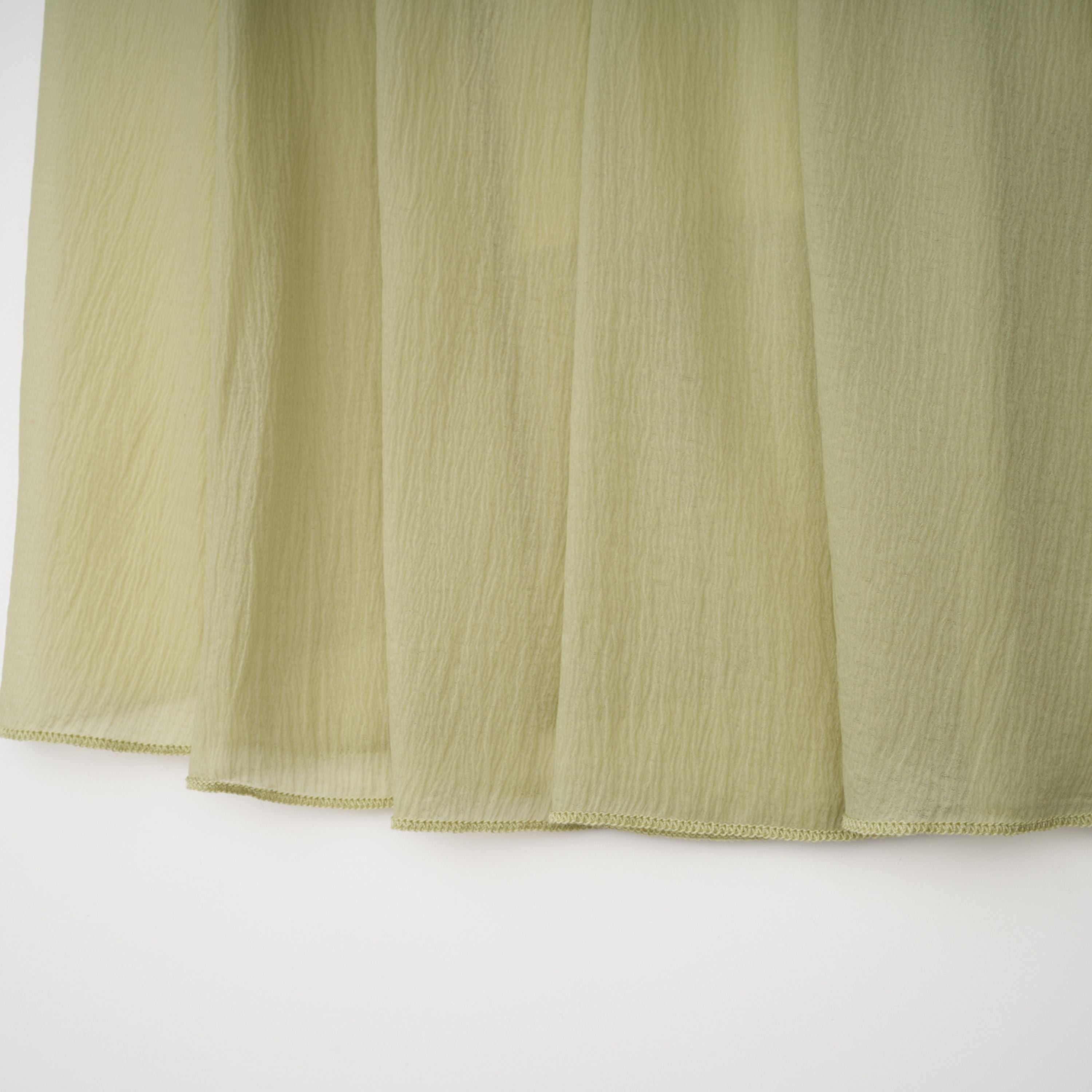 Matcha Ruffled Shirred Tulle Maxi Dress Sleeveless Smocked Panel Detail Green