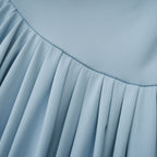 Catherine Asymmetrical Pleated Maxi Dress Sleeveless Mesh Shawl Baby Blue