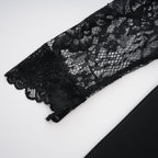 Quitterie Lace Panel Maxi Dress Long Sleeve Cut-Out Black