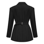 Osanne Double Breasted Blazer Mini Dress Long Sleeve Adjustable Strap Black