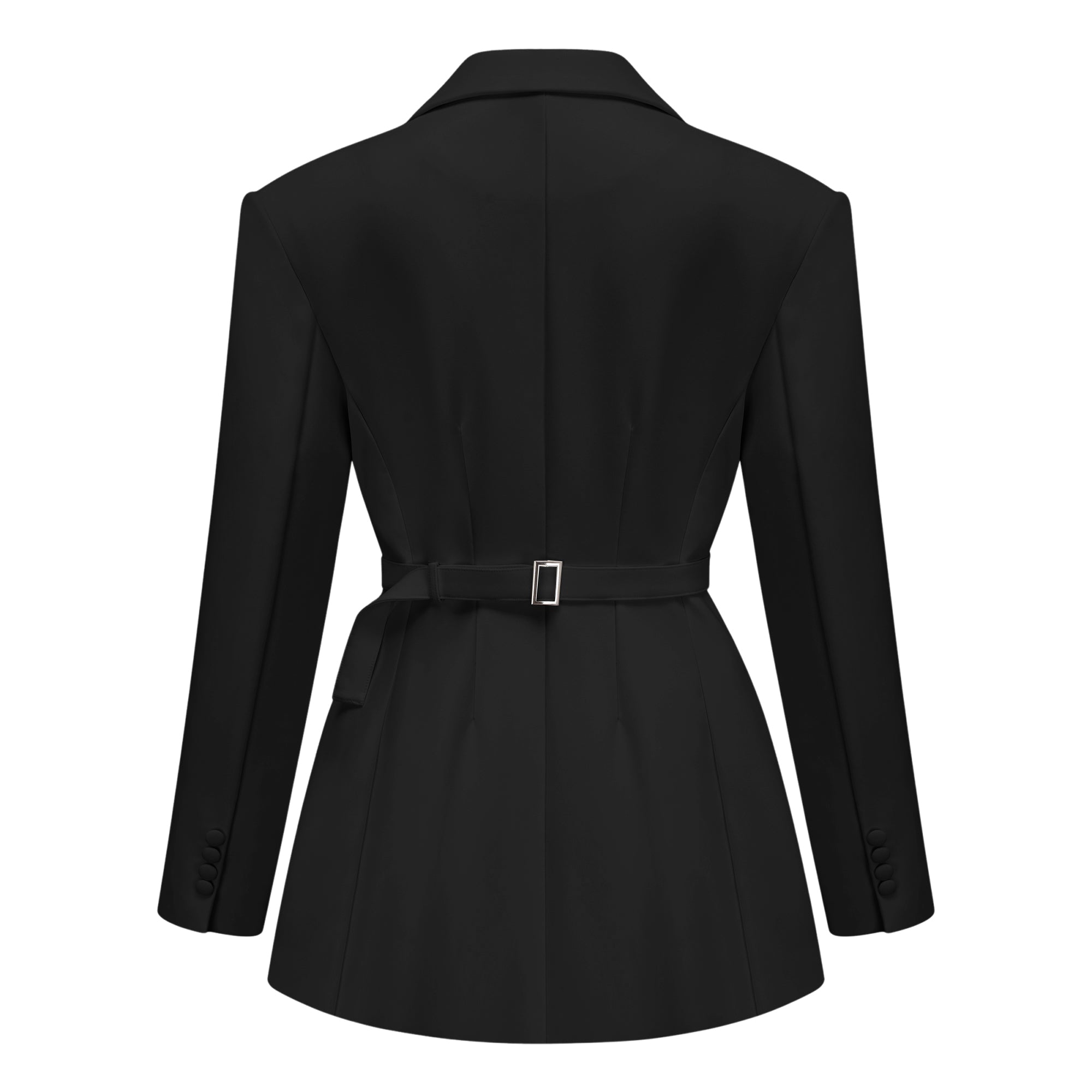 Osanne Double Breasted Blazer Mini Dress Long Sleeve Adjustable Strap Black
