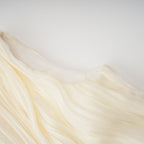 Cyrielle Pleated Mini Dress Round Neck Asymmetrical Ribbon Design Detail Neutrals