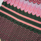 Daphne Contrast Color Knitted Midi Dress Sleeveless Scalloped Edge Detail Pink