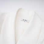 Acharya Shawl Lapel Mini Dress Short Puff Sleeve Button Detail White