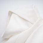 Acharya Shawl Lapel Mini Dress Short Puff Sleeve Button Detail White