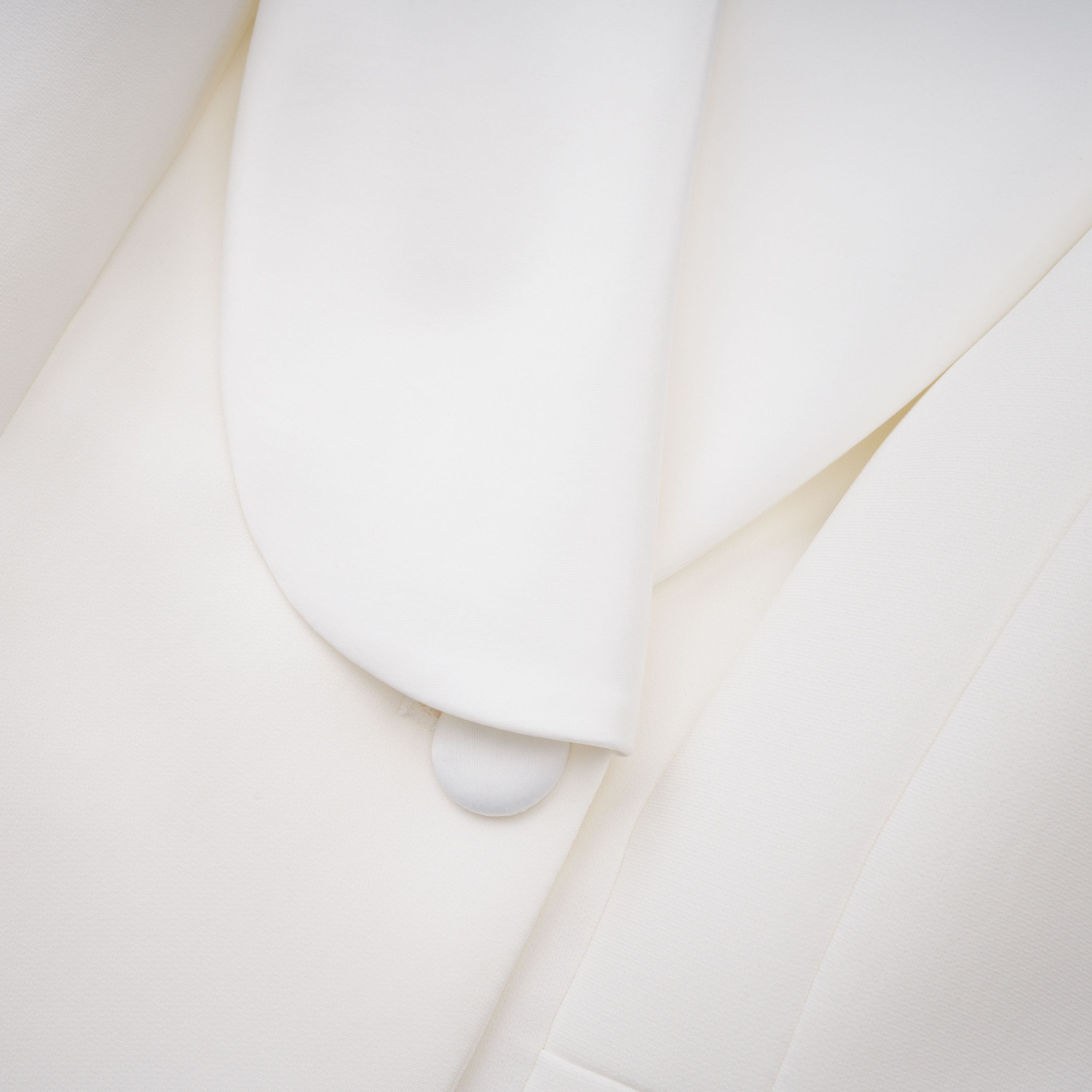 Acharya Shawl Lapel Mini Dress Short Puff Sleeve Button Detail White