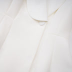 Acharya Shawl Lapel Mini Dress Short Puff Sleeve Button Detail White