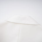 Acharya Shawl Lapel Mini Dress Short Puff Sleeve Button Detail White