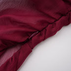Théa Asymmetrical Ruched Mini Dress Mock Neck Long Sleeve Detail Burgundy