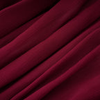 Théa Asymmetrical Ruched Mini Dress Mock Neck Long Sleeve Detail Burgundy