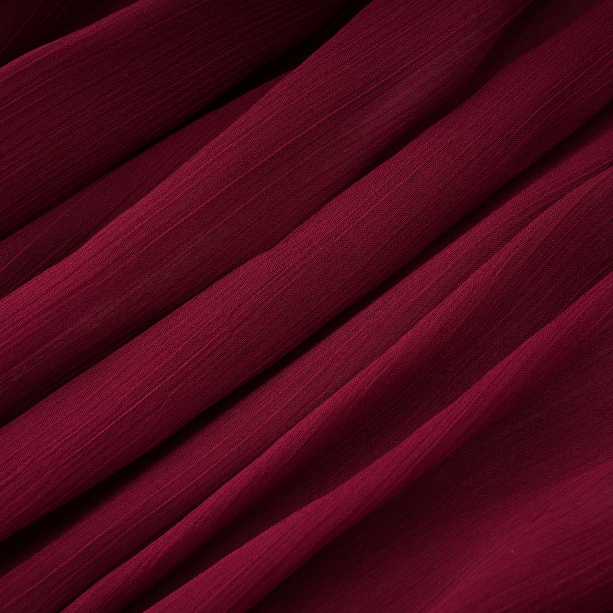 Théa Asymmetrical Ruched Mini Dress Mock Neck Long Sleeve Detail Burgundy