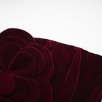 Azura Floral Appliqué Maxi Dress Off-Shoulder Long Sleeve Detail Red