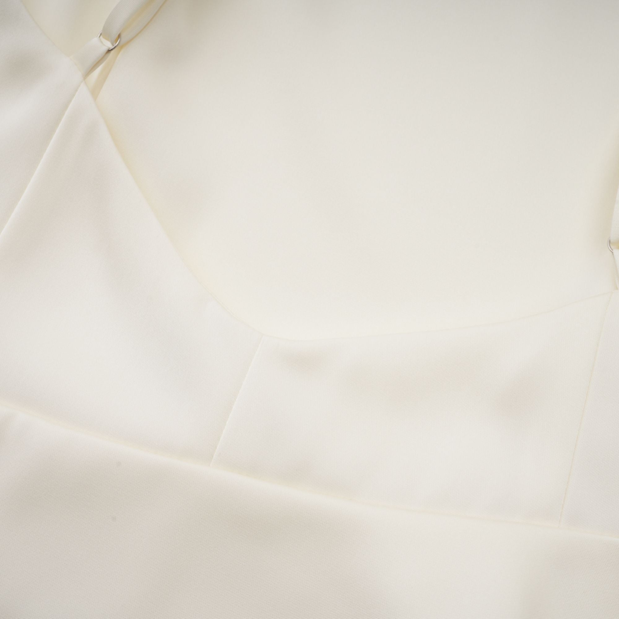 Lyna White Satin Ruffled Mini Dress Sleeveless Shawl Panel Detail