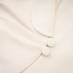 Éléna Embellished Sequined Blazer Dress Plunging V-Neck Long Sleeve Wrap Detail Neutrals