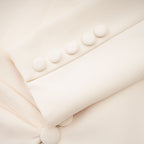 Éléna Embellished Sequined Blazer Dress Plunging V-Neck Long Sleeve Wrap Detail Neutrals