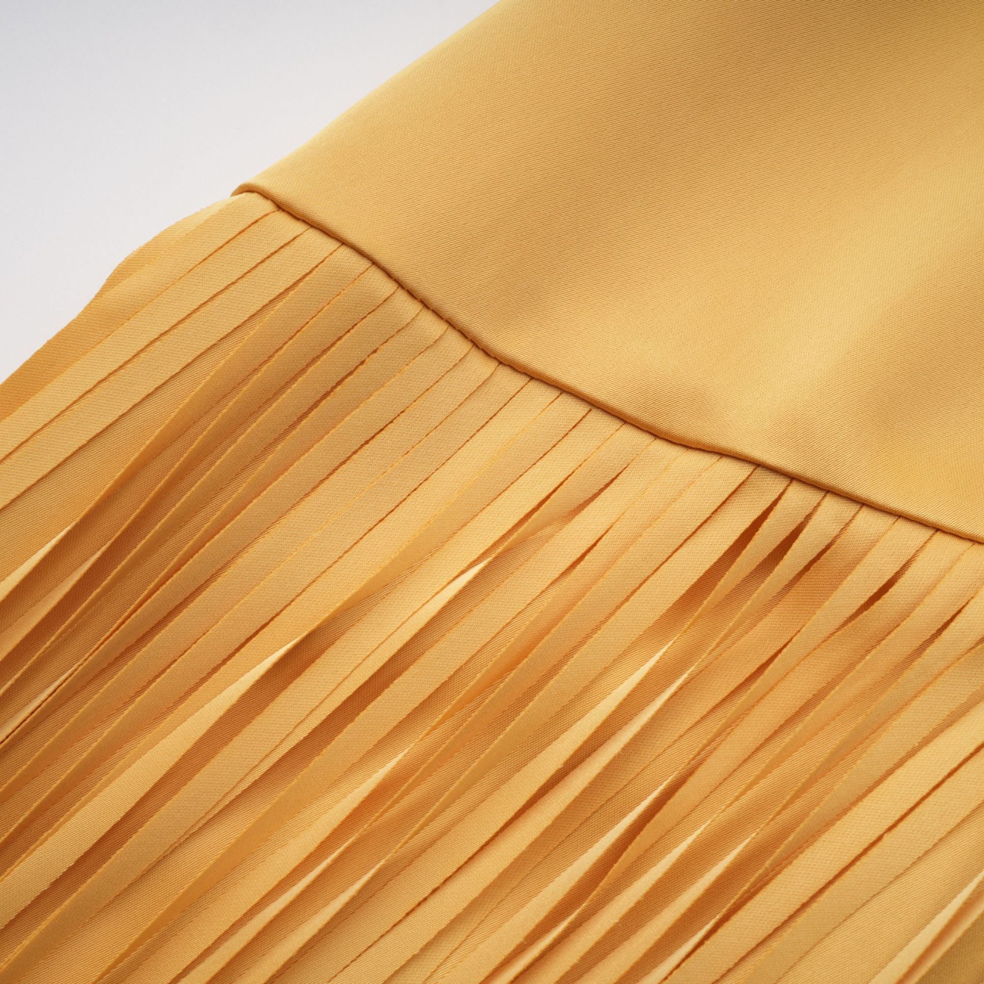 Cayetana Fringed Maxi Dress Sleeveless Detachable Shawl Detail Yellow