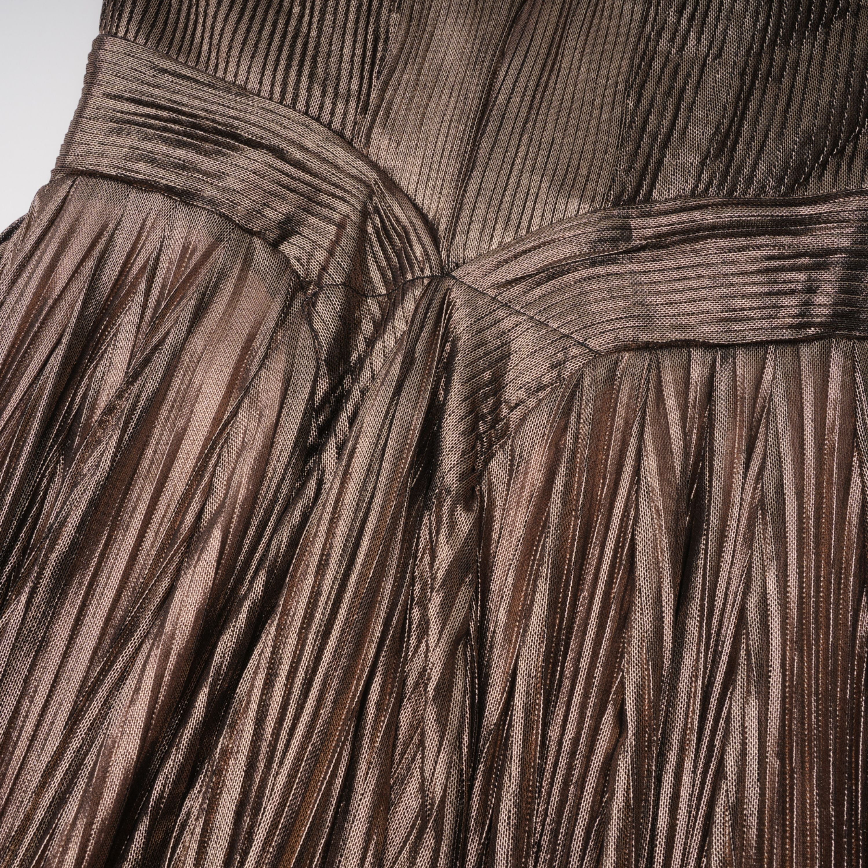 Marise Draped Satin Maxi Dress Off-Shoulder Lace-Up Detail Brown