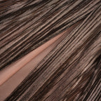 Marise Draped Satin Maxi Dress Off-Shoulder Lace-Up Detail Brown