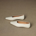 Women's Leather Flats Square Toe Hidden Wedge Slip-On