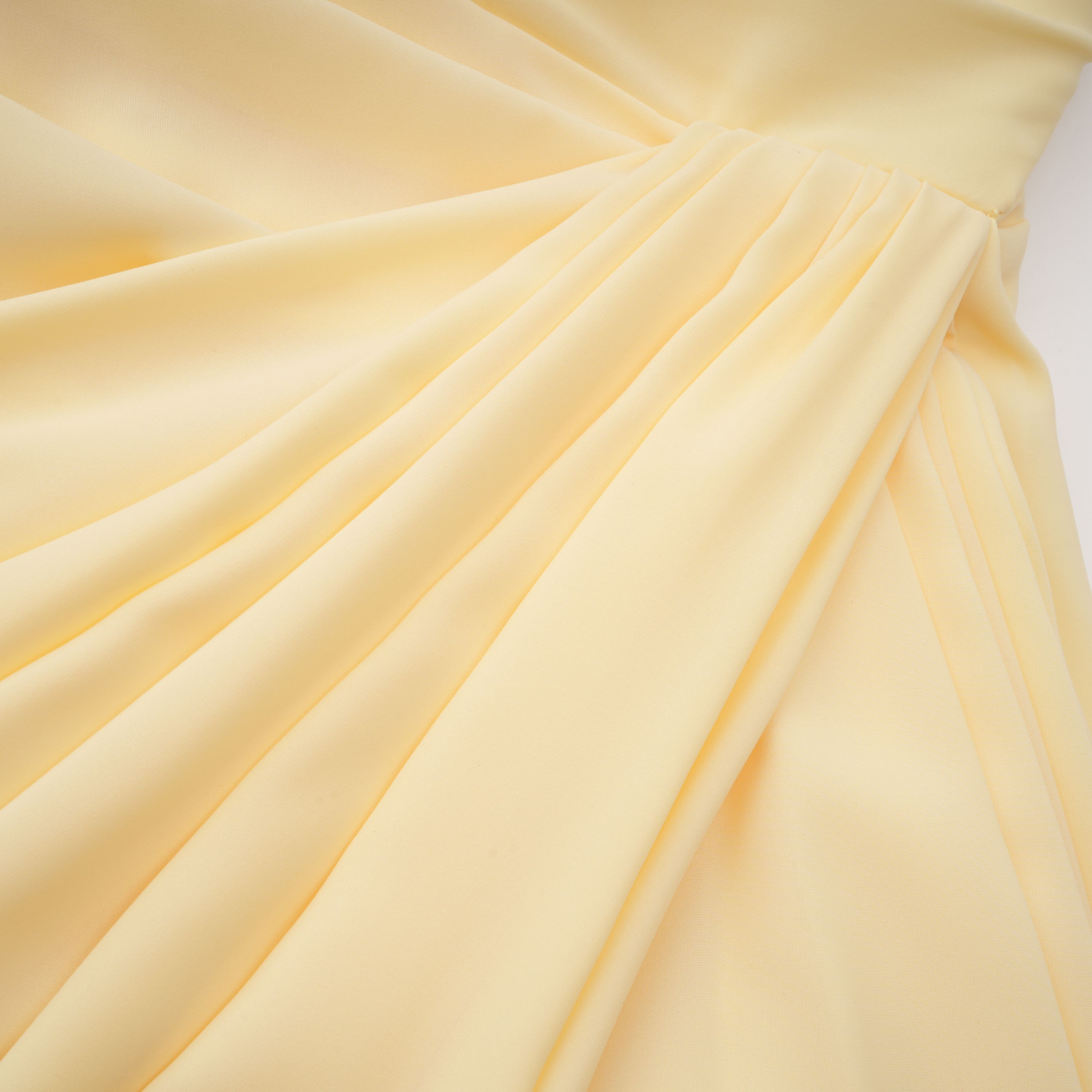 Safiya Ruched Maxi Dress Cross Front Off-Shoulder Strapless Slit Detail Yellow