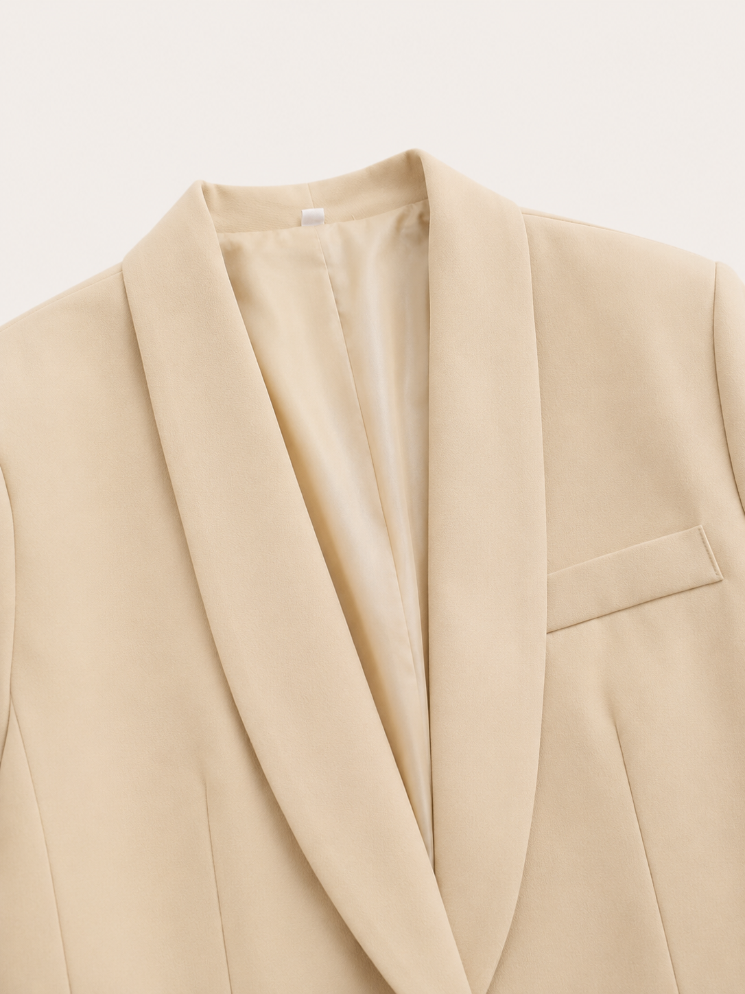 Women's Belted Blazer Wide-Leg Trouser Co-Ord Set Two-Piece Beige