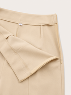 Women's Belted Blazer Wide-Leg Trouser Co-Ord Set Two-Piece Beige