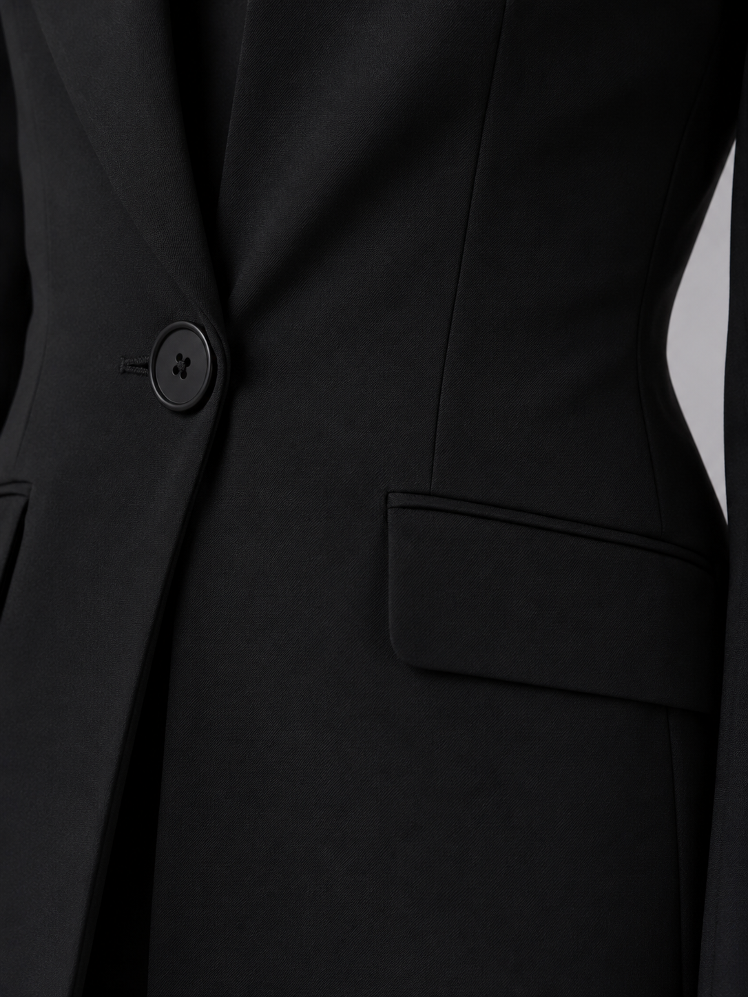 Tailored Collarless Blazer Wide-Leg Trouser Suit Set Two-Piece Navy