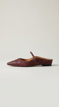 Women's Leather Mules Pointed Toe Slip-On Flat