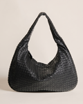 Maeve Woven Shoulder Bag Slouchy Shape Integrated Single Strap Black