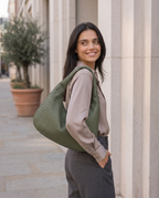 Maeve Woven Shoulder Bag Slouchy Shape Integrated Single Strap Black