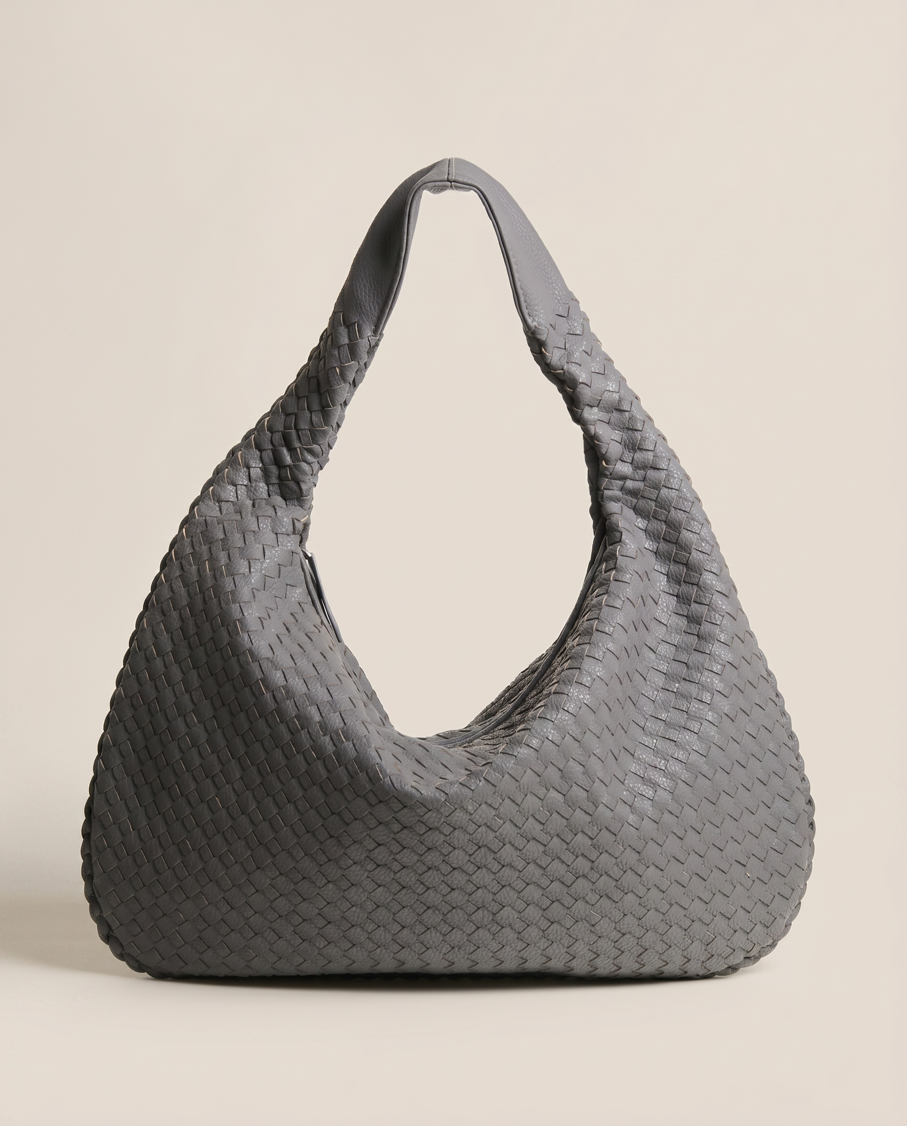 Maeve Woven Shoulder Bag Slouchy Shape Integrated Single Strap Black