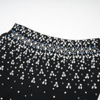 Melisande Embellished Mini Dress Off-Shoulder Sleeveless Rear Zip Detail Black