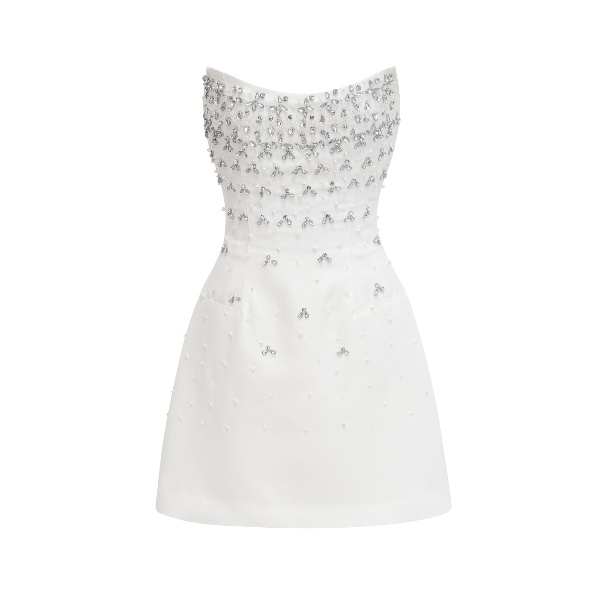 Melisande Fully Embellished Mini Dress Sleeveless Off-Shoulder Detail Black